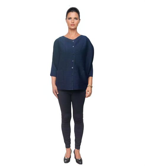 Button Front Crinkle Jacket - JK782